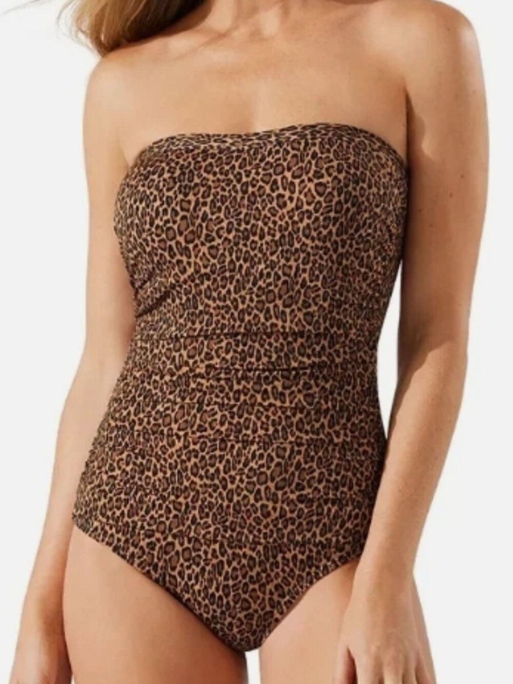 NWT! Tommy Bahama Brown Animal Printed Tummy Control One Piece Swimsuit NEW!